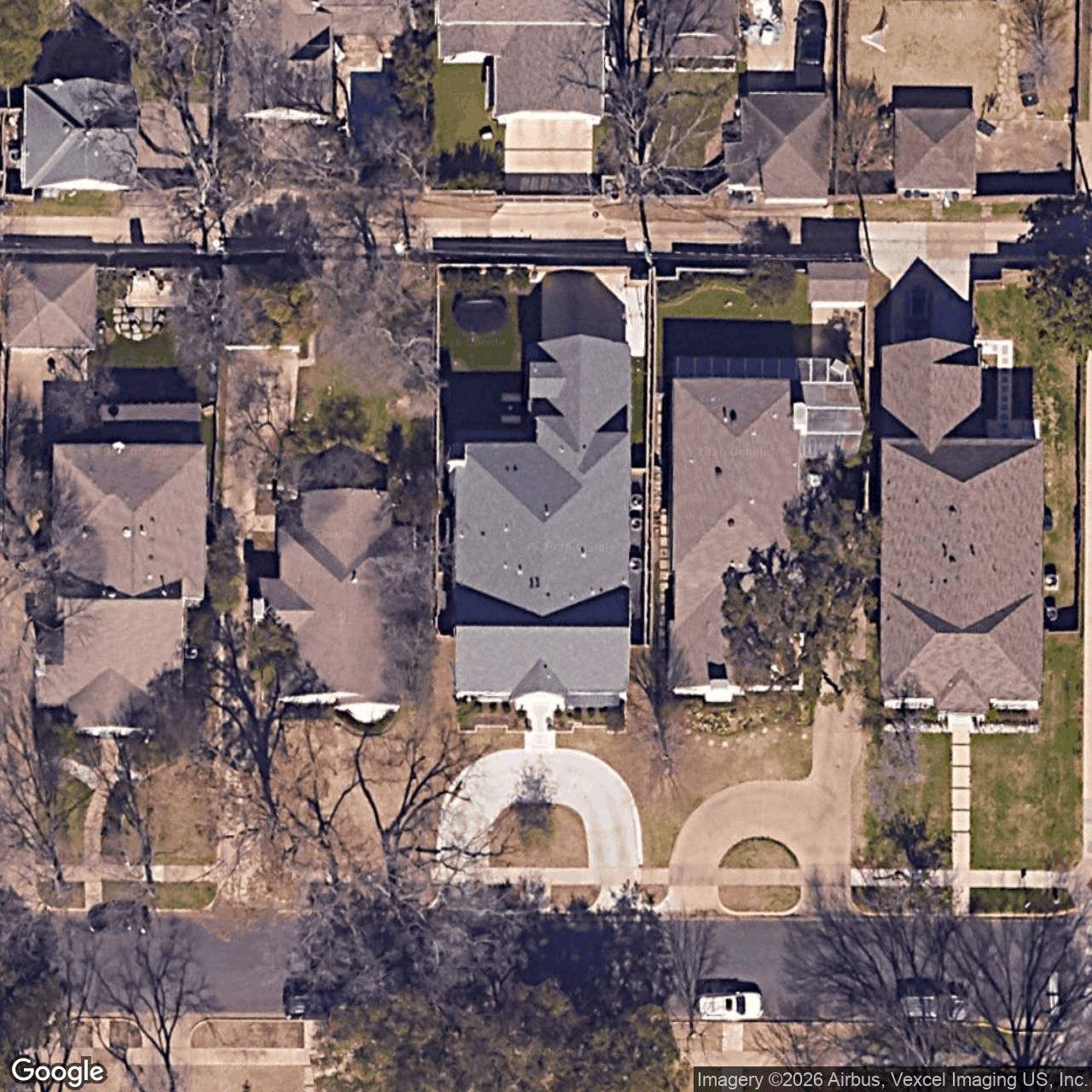 Aerial of 4308 Grassmere Ln, Dallas, TX 75205, USA